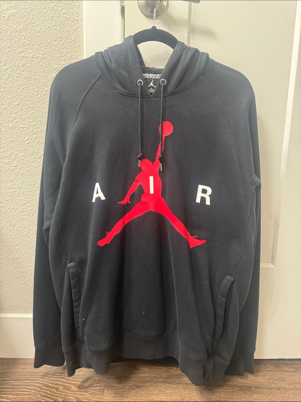 Jordan Men's Black Hoodie Sweatshirt with Red Jumpman
